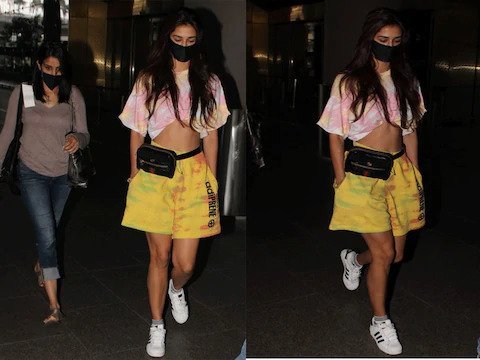 Disha Patani Showed Street Side Look At The Airport, Seeing People Remember The Tie-dye Fashion | Disha Patani ने एयरपोर्ट पर दिखाया स्ट्रीट साइड लुक, देखकर लोगों को आई टाई-डाई फैशन की याद